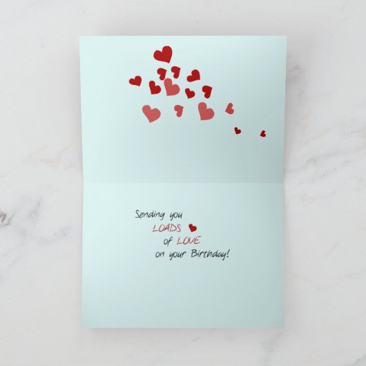 Grandfather 76th Birthday Car Load of Hearts Karte (Innenseite)