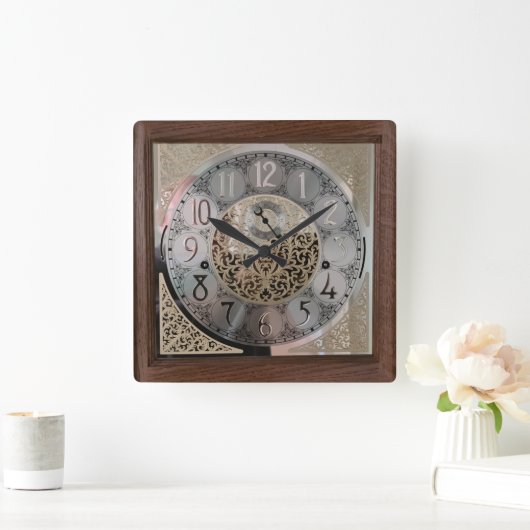 Grandfather Acrylic Wall Clock Quadratische Wanduhr (Zuhause)