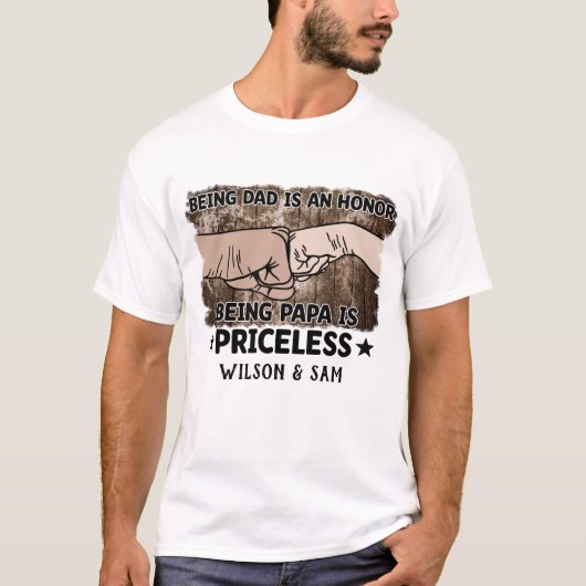 Grandfather | Being Papa Is Priceless | Father T-Shirt (Vorderseite)