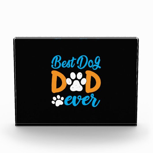 Grandfather Gift | Best Dog Dad Ever Fotoblock (Vorderseite)