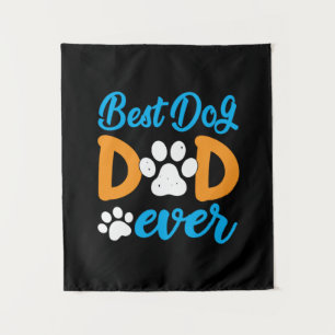 Grandfather Gift   Best Dog Dad Ever Wandteppich