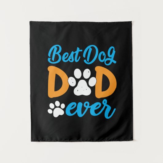 Grandfather Gift | Best Dog Dad Ever Wandteppich (Vorderseite)