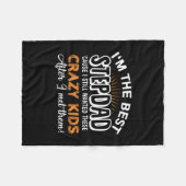 Grandfather Gift | I Am The Best Step Dad Fleecedecke (Vorderseite (Horizontal))