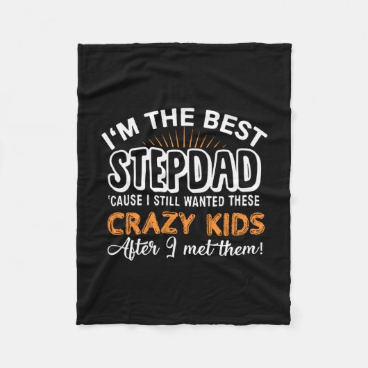 Grandfather Gift | I Am The Best Step Dad Fleecedecke (Vorderseite)