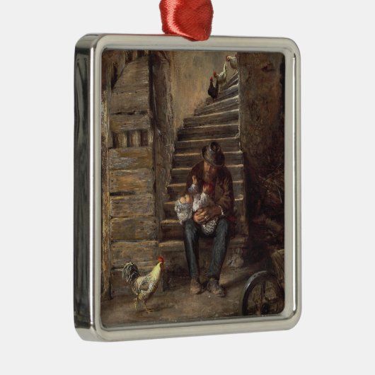 Grandfather Looking After His Grandson Ornament Aus Metall (Rechts)