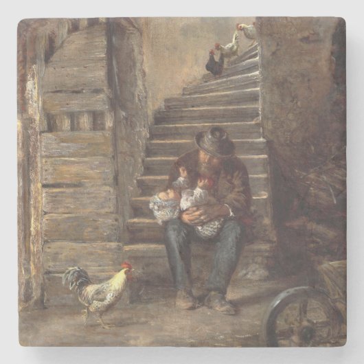 Grandfather Looking After His Grandson Steinuntersetzer (Vorderseite)