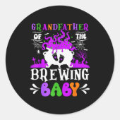 Grandfather Of The Brewing Baby Grandpa To Be Hall Runder Aufkleber (Vorderseite)