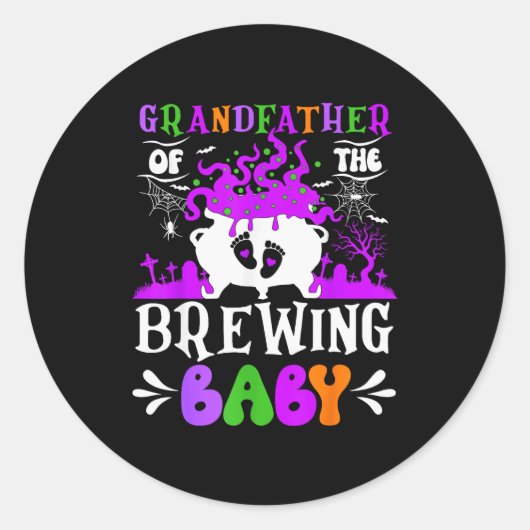 Grandfather Of The Brewing Baby Grandpa To Be Hall Runder Aufkleber (Vorderseite)