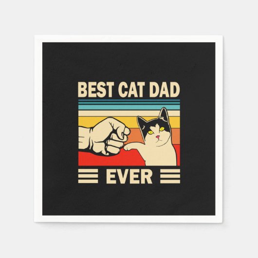 Grandfather Quotes | Best Cat Dad Ever Serviette (Vorderseite)