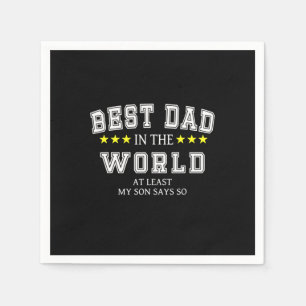 Grandfather Quotes   Best Dad In The World Serviette