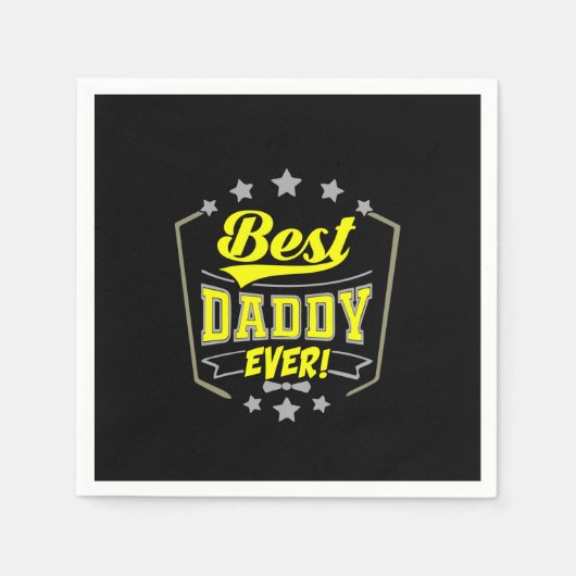 Grandfather Quotes | Best Daddy Ever Serviette (Vorderseite)
