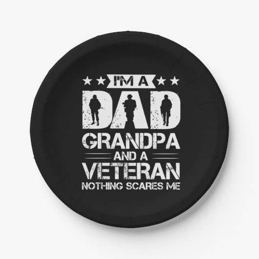 Grandfather Quotes | I Am A Dad And A Veteran Pappteller (Vorderseite)