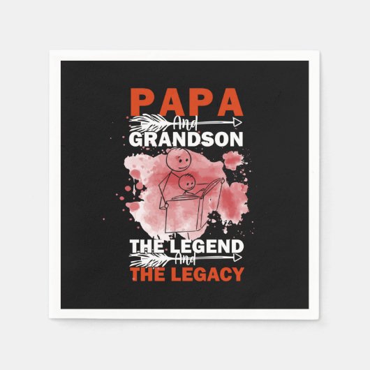 Grandfather Quotes | Papa And Grandson Serviette (Vorderseite)