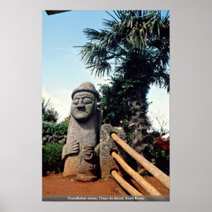 Grandfather statue, Cheju-do Island, South Korea Poster