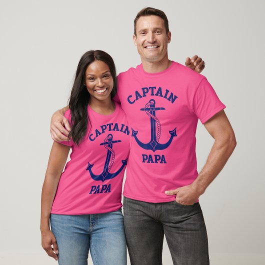 Grandfather'S Day Nautical Anchor Captain Papa T-Shirt (Unisex)