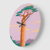 Grandidiers Baobab Große Wanduhr (Winkel)