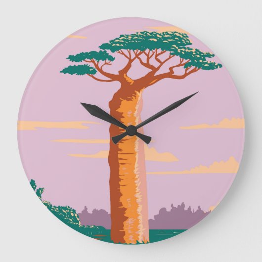 Grandidiers Baobab Große Wanduhr (Vorderseite)