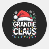 Grandie Claus Matching Family Christmas Holiday Pa Runder Aufkleber (Vorderseite)