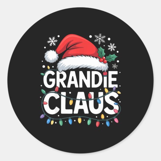 Grandie Claus Matching Family Christmas Holiday Pa Runder Aufkleber (Vorderseite)