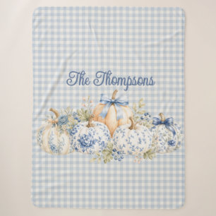 Grandillennial Blau-weißer Kürbis Sherpadecke