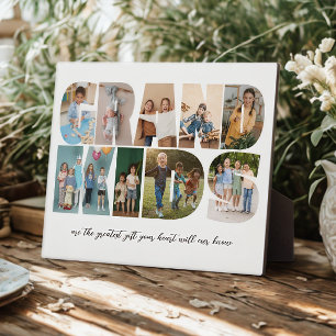 Grandkids 9 Foto Collage, Geschenk für Großeltern Fotoplatte
