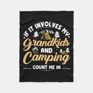 Grandkids and Camping Trip Funny Camping Grandpare Fleecedecke