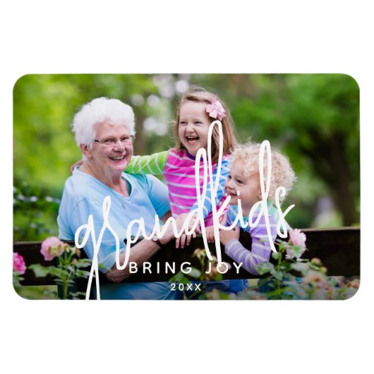 Grandkids bringen Joy-Foto Magnet (Horizontal)