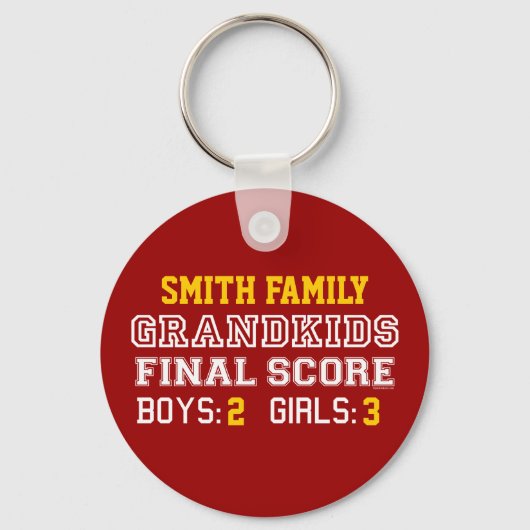 Grandkids Final Score Custom Schlüsselanhänger (Vorderseite)