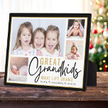 Grandkids Great Grandeleltern Leben Zitat 4 Foto Fotoplatte<br><div class="desc">Ein modernes Foto-Collage Geschenk für Großeltern mit einem sentimentalen Zitat: "Großkinder machen das Leben großartig".Persönlich mit 4 Bildern und Enkeln-Namen,  um es zu einem unvergesslichen Geschenk für den Weihnachtsmüttertag,  den Großeltertag und den Geburtstag zu machen.</div>