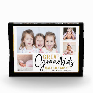 Grandkids Great Grandeleltern Lebenssatz 4 Bild Fotoblock