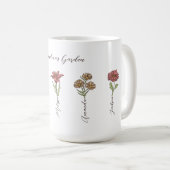 Grandkids Name Blumengarten Kaffeetasse (VorderseiteRechts)