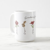 Grandkids Name Blumengarten Kaffeetasse (Vorderseite Links)