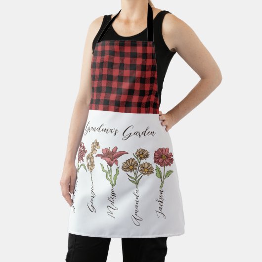 Grandkids Name Blumengarten Schürze (InSitu)