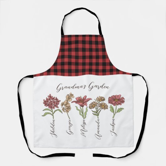 Grandkids Name Blumengarten Schürze (Vorderseite)