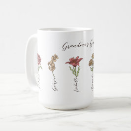 Grandkids Name Floral Kaffeetasse