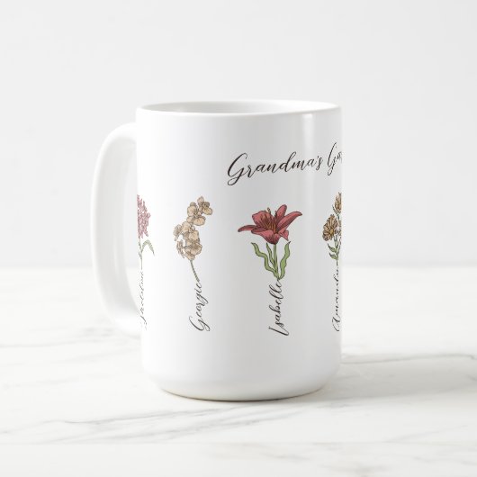 Grandkids Name Floral Kaffeetasse (Vorderseite Links)
