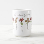 Grandkids Name Floral Kaffeetasse (Mittel)