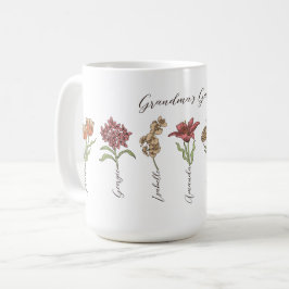 Grandkids Name Floral Kaffeetasse