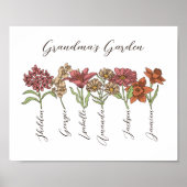 Grandkids Name Floral Poster (Vorne)