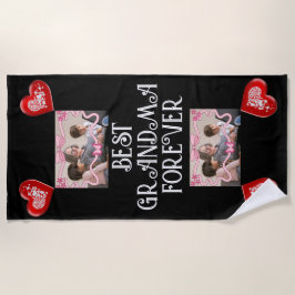 GRANDKIDS UND BEST GRANDMA FOREVER FOTO SCHWARZ STRANDTUCH