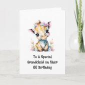 Grandkind Geburtstagsnachricht giraffe Safari Dsch Karte (Vorderseite)