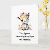 Grandkind Geburtstagsnachricht giraffe Safari Dsch Karte (Gelbe Blume)