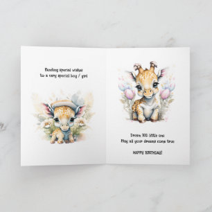 Grandkind Geburtstagsnachricht giraffe Safari Dsch Karte