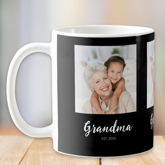 Grandm Established Script Black 3 Photo Coffee Mug Kaffeetasse