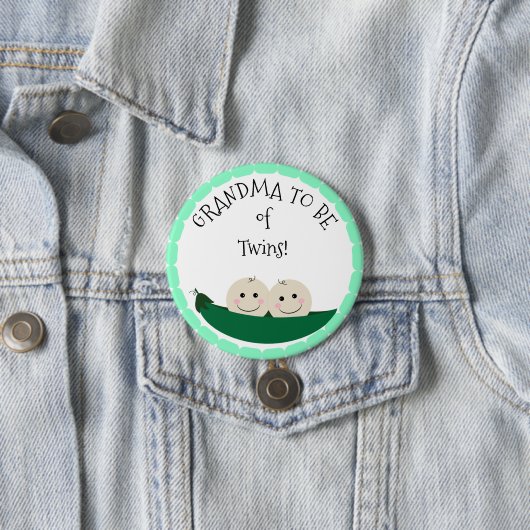 Grandm to be of Twins in Peapod Baby Showknopf Button (Beispiel)