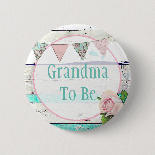 Grandm zu Shabby Vintag Rustic Baby Dusche Button