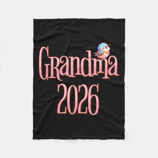 Grandma 2026 Cute Bird New Grandma Pregnancy Revea Fleecedecke (Vorderseite)