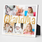 GRANDMA 6 Foto Collage Gold Custom Text 8x10 Fotoplatte (Seite)