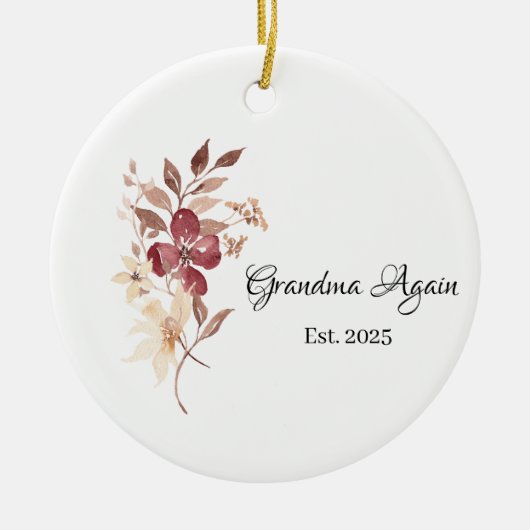 Grandma Again Est. Year Keramik Ornament (Vorne)