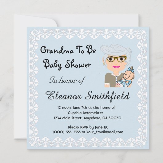 GrandMa als Kinderdusche Einladung (Vorderseite)